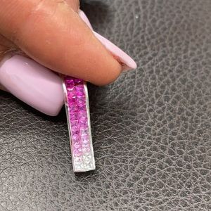 Multi Color Saphire Pendant in 18k Gold